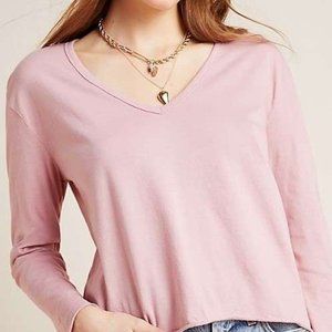 Leidy T. La by Anthropologie V-Neck Pink Size S